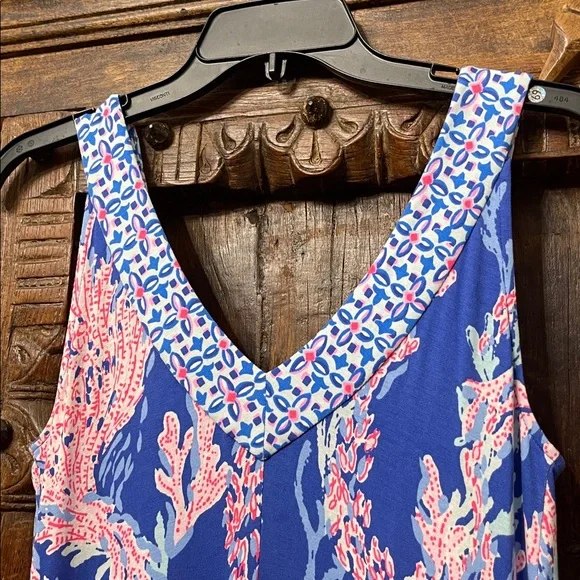 Lilly Pulitzer Madsen Midi Dress Borealis Blue Swim On Over Size XS - Picture 6 of 10